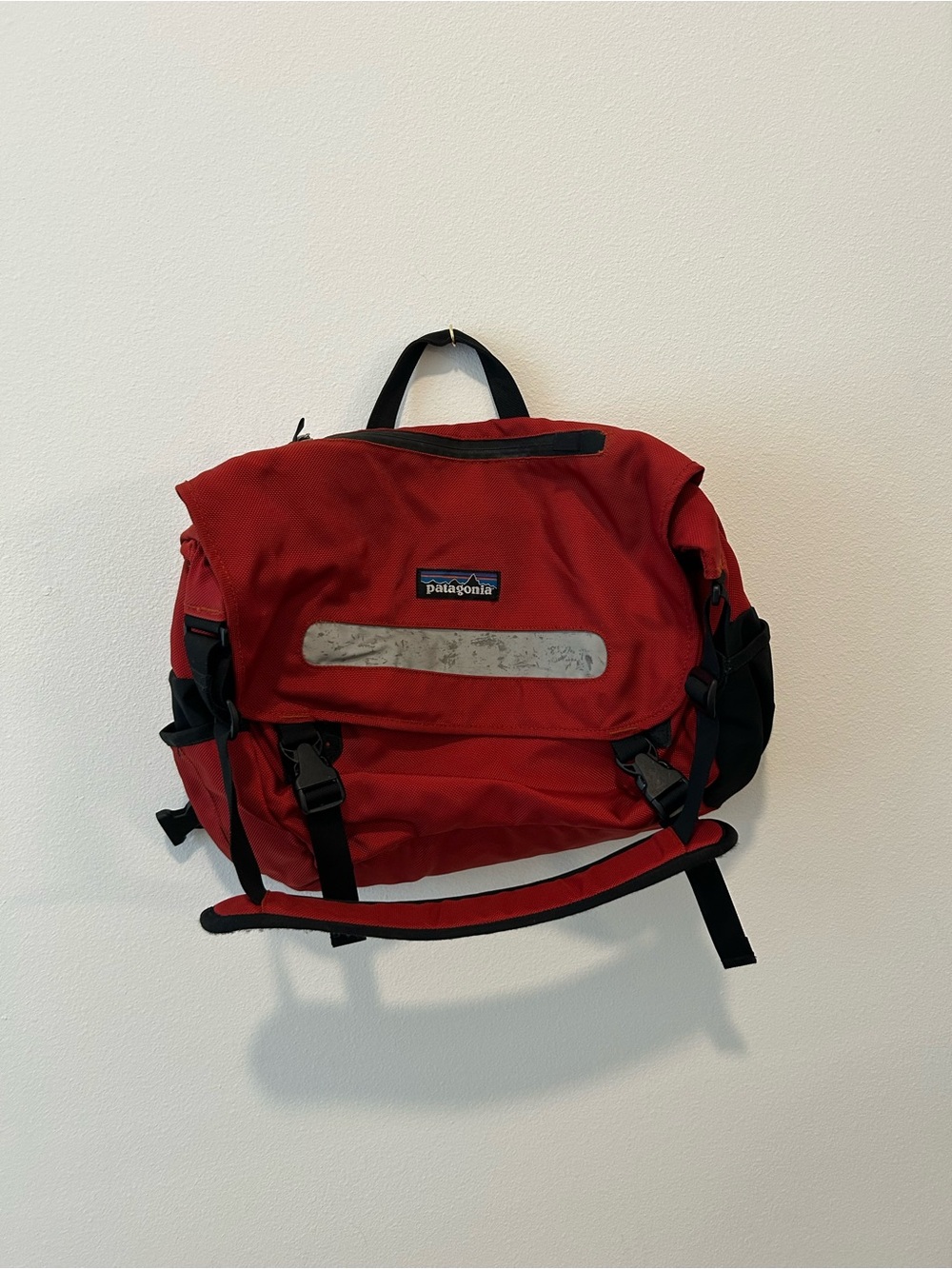 Patagonia Red and Black Daypack with Reflective Strip